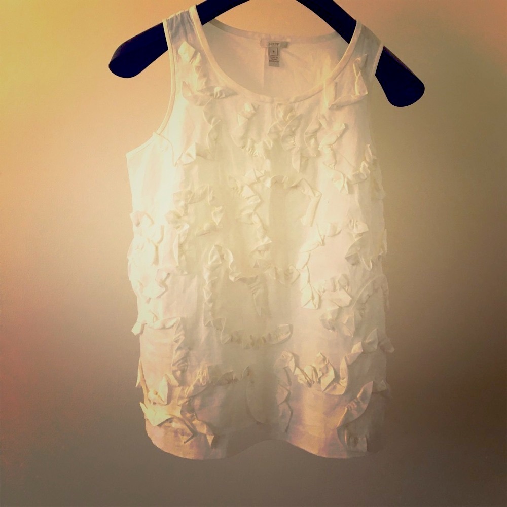 NEW J.Crew Ruthie Ruffle Shell Blouse. Never worn.